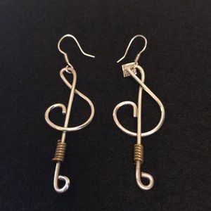 Sterling silver music note earrings